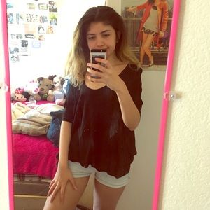 Forever 21 black flowy top